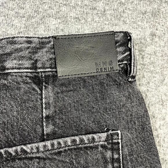 MNG Mango High Waist Tapered Fit Jeans Black Womens Size USA 6 EUR 38 (30x30) - Picture 13 of 15